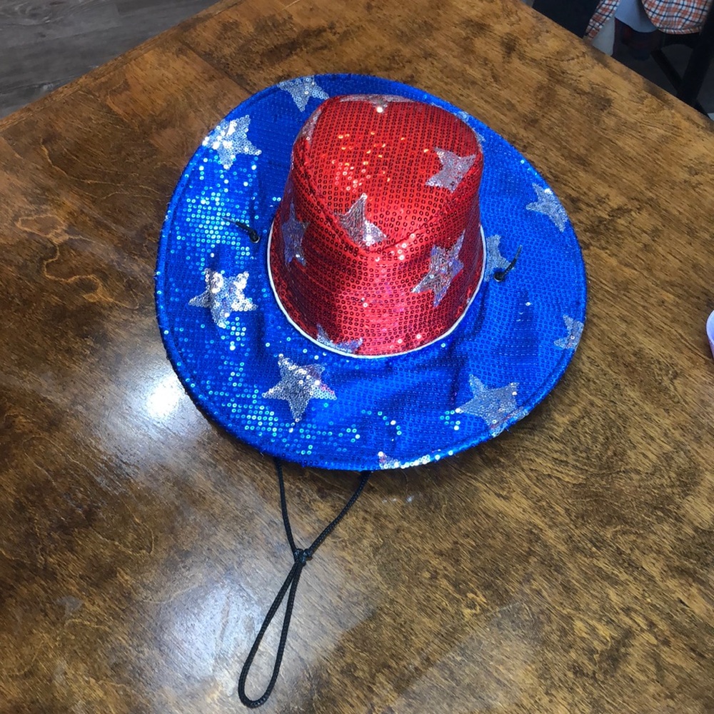 Hat, Patriotic with lights‎ and sequins